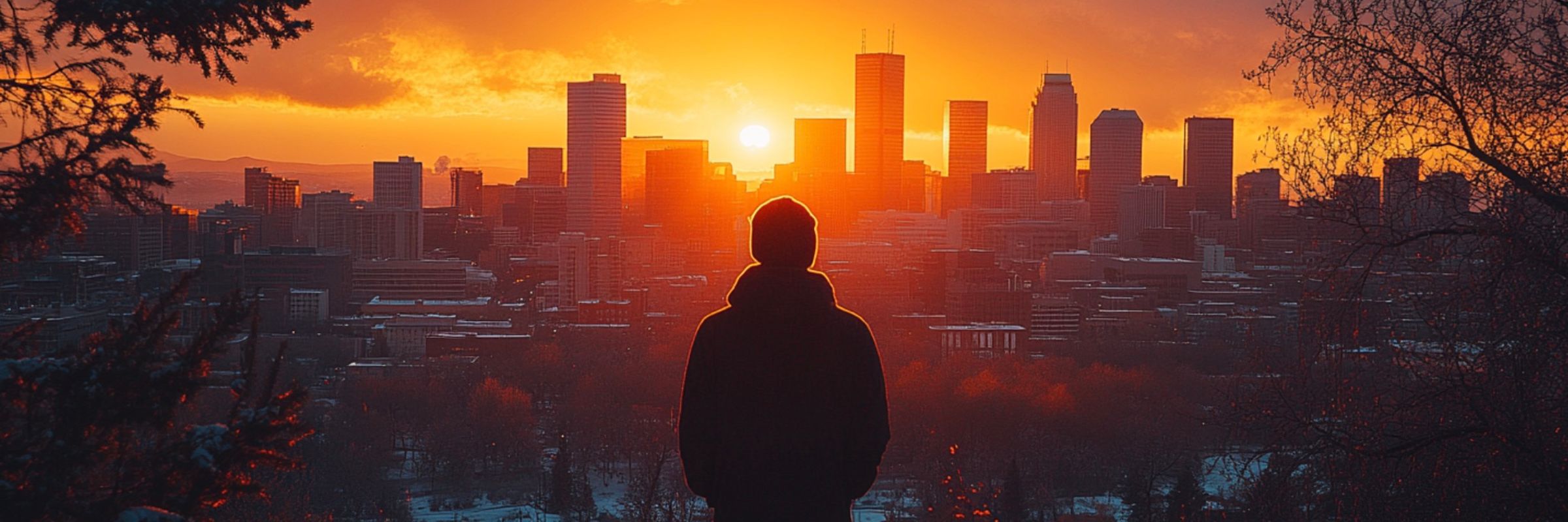 A man pondering denver real estate investment on a mountain
